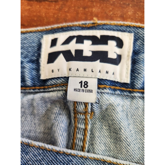 KBB by Kahlana Plus Size 18 Blue Barrel Leg Jeans - Picture 9 of 12